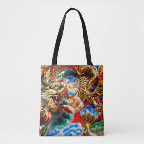 dragon temple tote bag