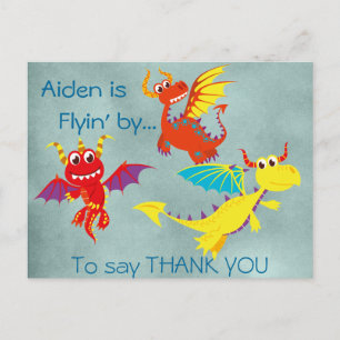 Dragon THANK YOU postcard (personalize)