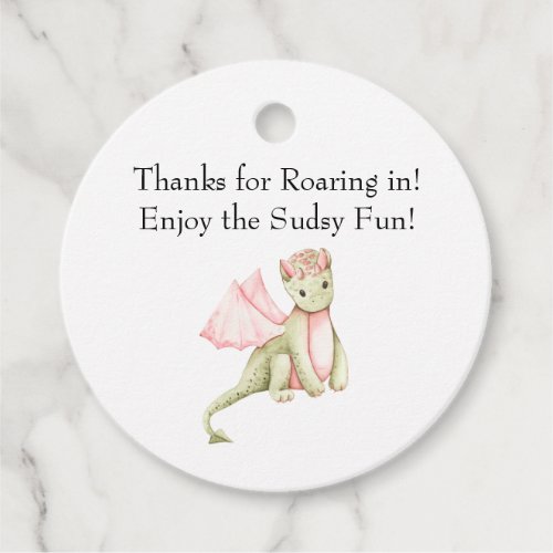 Dragon Thanks for Roaring in Enjoy the Sudsy Fun Favor Tags