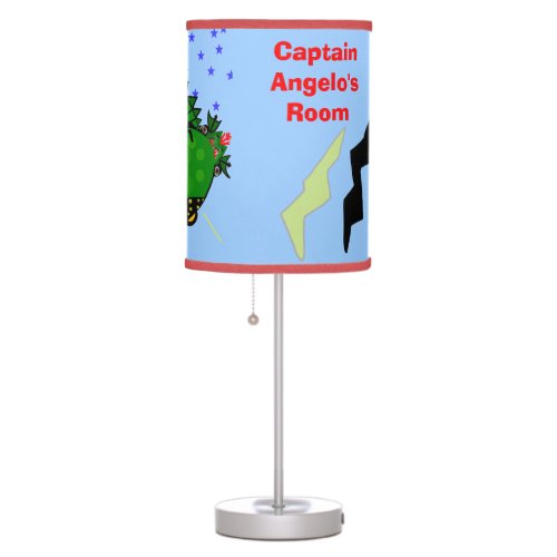 Dragon the Spaceship Lightning Bolts PERSONALIZE Table Lamp