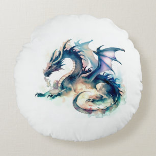 Dragon theme round pillow