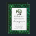 Dragon themed Bar Mitzvah Invitation<br><div class="desc">Shimmering faux glitter dragon scales bar mitzvah invitation.</div>