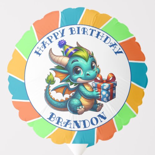 Dragon Themed Boys Birthday Party Balloon