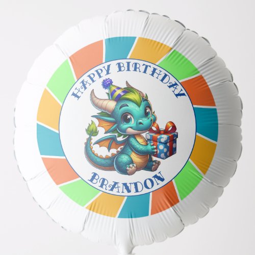 Dragon Themed Boys Birthday Party Balloon