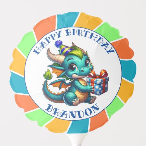 Dragon Themed Boys Birthday Party Balloon