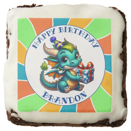 Dragon Themed Boys Birthday Party Brownie