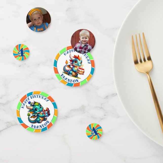 Dragon Themed Boy's Birthday Party Confetti (Group)