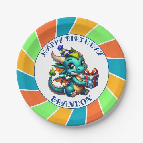 Dragon Themed Boys Birthday Party Paper Plates