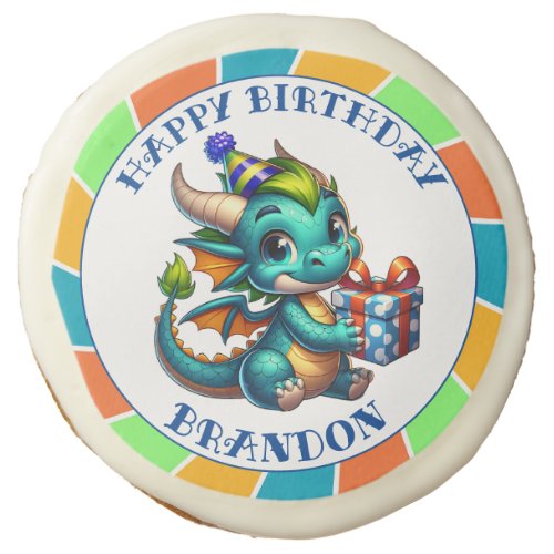Dragon Themed Boys Birthday Party Sugar Cookie