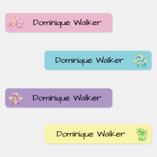 Dragon Themed Kids Custom Name Labels