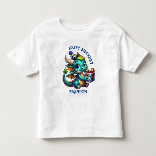 Dragon Themed Personalized Birthday Boy Toddler T_shirt