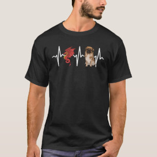 Dragon Tibetan Spaniel Heartbeat Dog T-Shirt