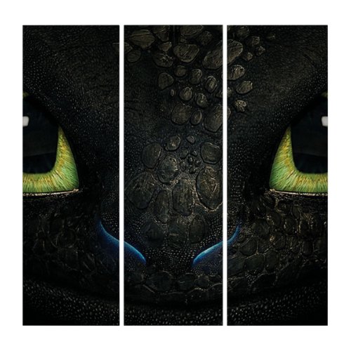 Dragon toothless AcryliPrintHD Triptych Wall Art
