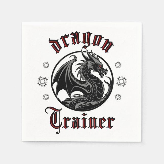 Dragon Trainer Fantasy Lizard Mythical Creature  Napkins (Front)