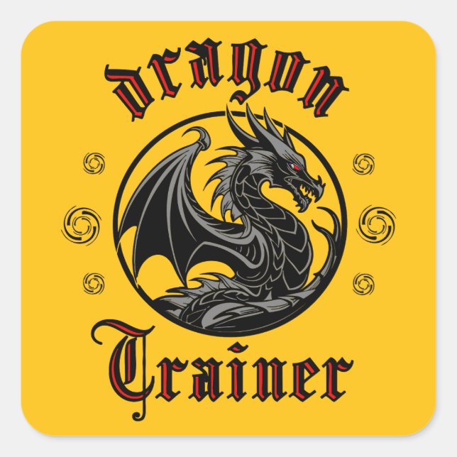 Dragon Trainer Fantasy Lizard Mythical Creature  Square Sticker (Front)