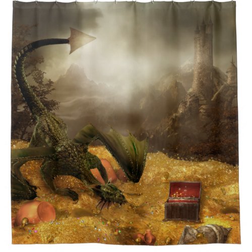 Dragon Treasure Shower Curtain