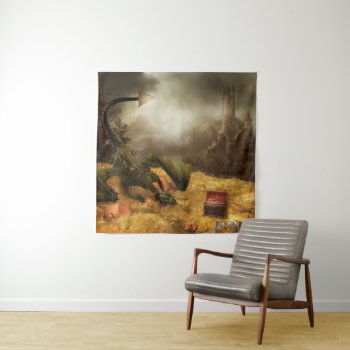 Dragon Treasure Square Wall Tapestry by PrettyPosters at Zazzle