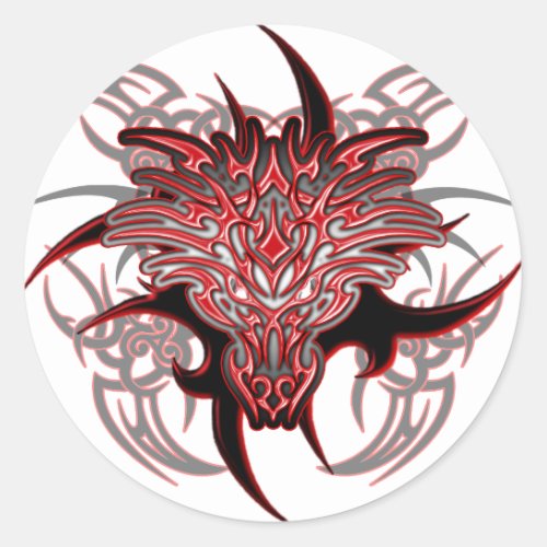 Dragon Tribal Classic Round Sticker