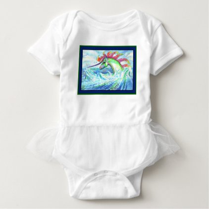 Dragon Unicorn Horse Pony Water Sea Ocean Cute Baby Bodysuit