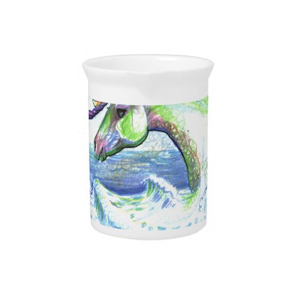 Dragon Unicorn Horse Pony Water Sea Ocean Cute Beverage Pitcher