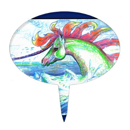 Dragon Unicorn Horse Pony Water Sea Ocean Cute Cake Topper