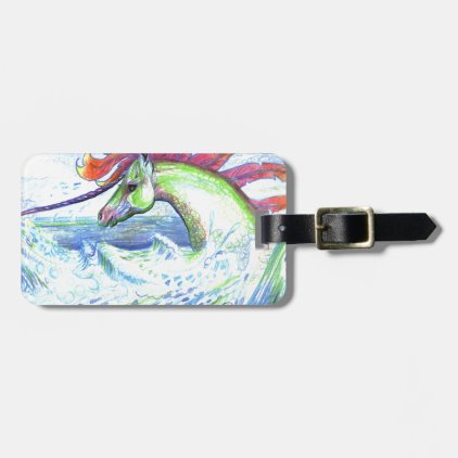 Dragon Unicorn Horse Pony Water Sea Ocean Cute Luggage Tag