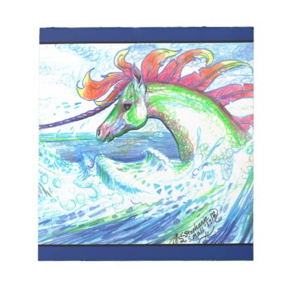 Dragon Unicorn Horse Pony Water Sea Ocean Cute Notepad