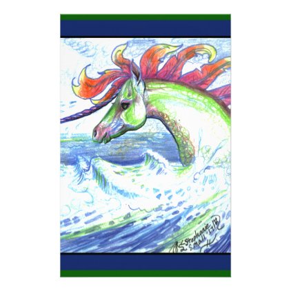 Dragon Unicorn Horse Pony Water Sea Ocean Cute Stationery