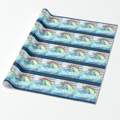 Dragon Unicorn Horse Pony Water Sea Ocean Cute Wrapping Paper