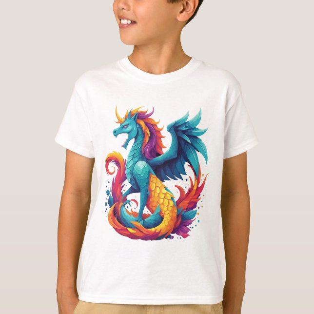 Dragon-Unicorn Hybrid – Mythical Creature  T-Shirt (Front)