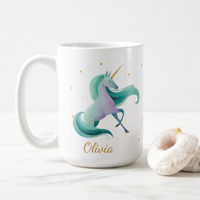 Dragon & Unicorn Reading Mug – Book Lover Gift  (With Donut)