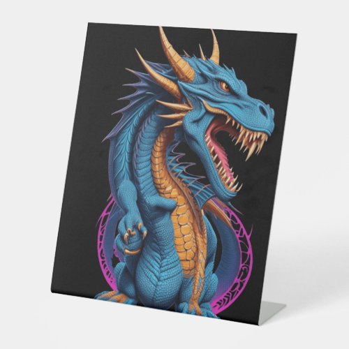 Dragon vector pedestal sign