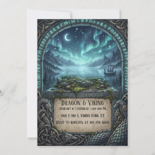 Dragon & Viking Birthday Invitation