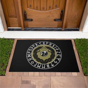 Dragon Viking Rune Protection Doormat