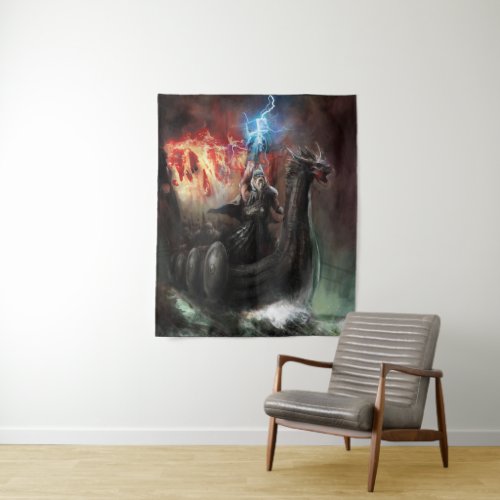 Dragon Viking Ship Medium Wall Tapestry