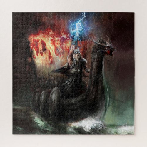 Dragon Viking Ship Square Puzzle