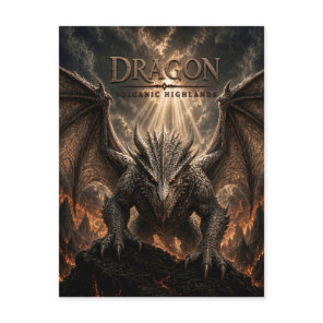 Dragon Volcanic Highlands Dark Cinema Postcard