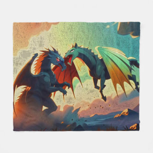 Dragon vs Pegasus Fleece Blanket