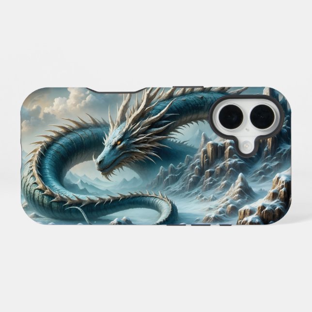 Dragon wakes up in an icy world iPhone case (Back Horizontal)