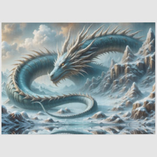 Dragon wakes up in an icy world tissue paper
