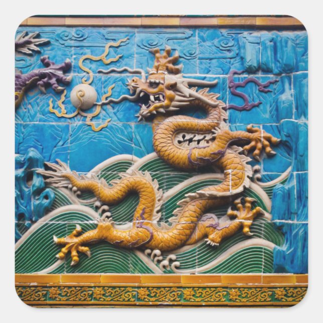 Dragon Wall Square Sticker (Front)