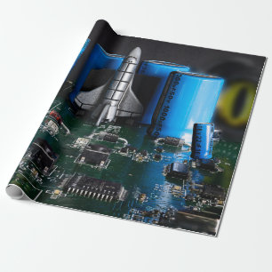 Dragon Watching Space Shuttle Launch Wrapping Paper