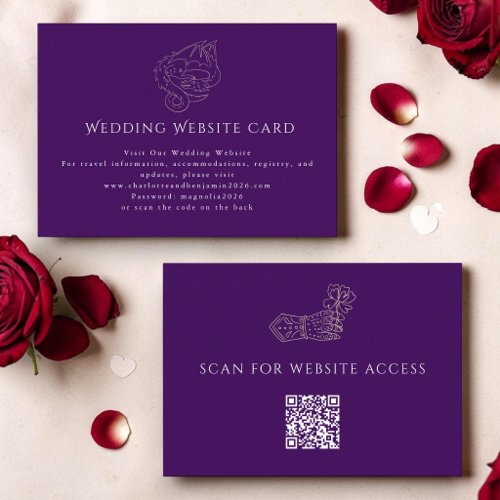 Dragon Wedding Card | QR Code | Purple Gold 2026