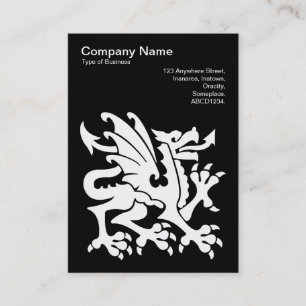 Dragon - White on Black Business Card