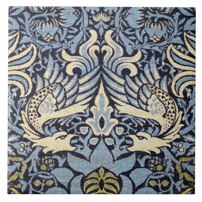 Dragon, William Morris Ceramic Tile (Front)