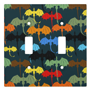 Dragon Wing Blue Flight Fantasy Light Switch Cover