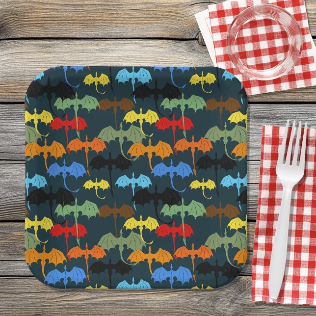 Dragon Wing Blue Flight Fantasy Paper Plates (Creator Uploaded)