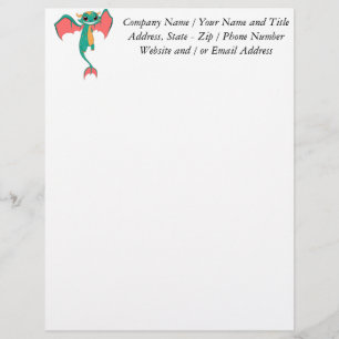 Dragon Wings, Cute Cartoon Letterhead