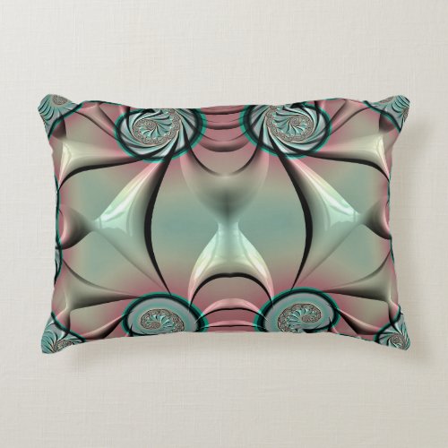 DRAGON WINGS Green Pink  Fractal Design  Accent Pillow