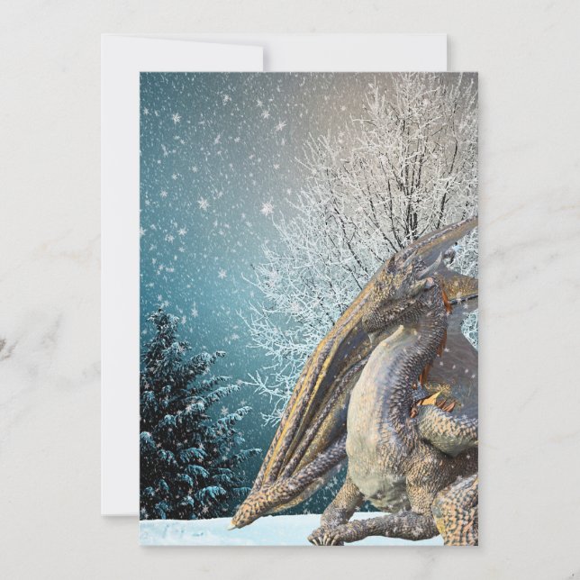 Dragon Winter Scene Snow Holiday (Front)